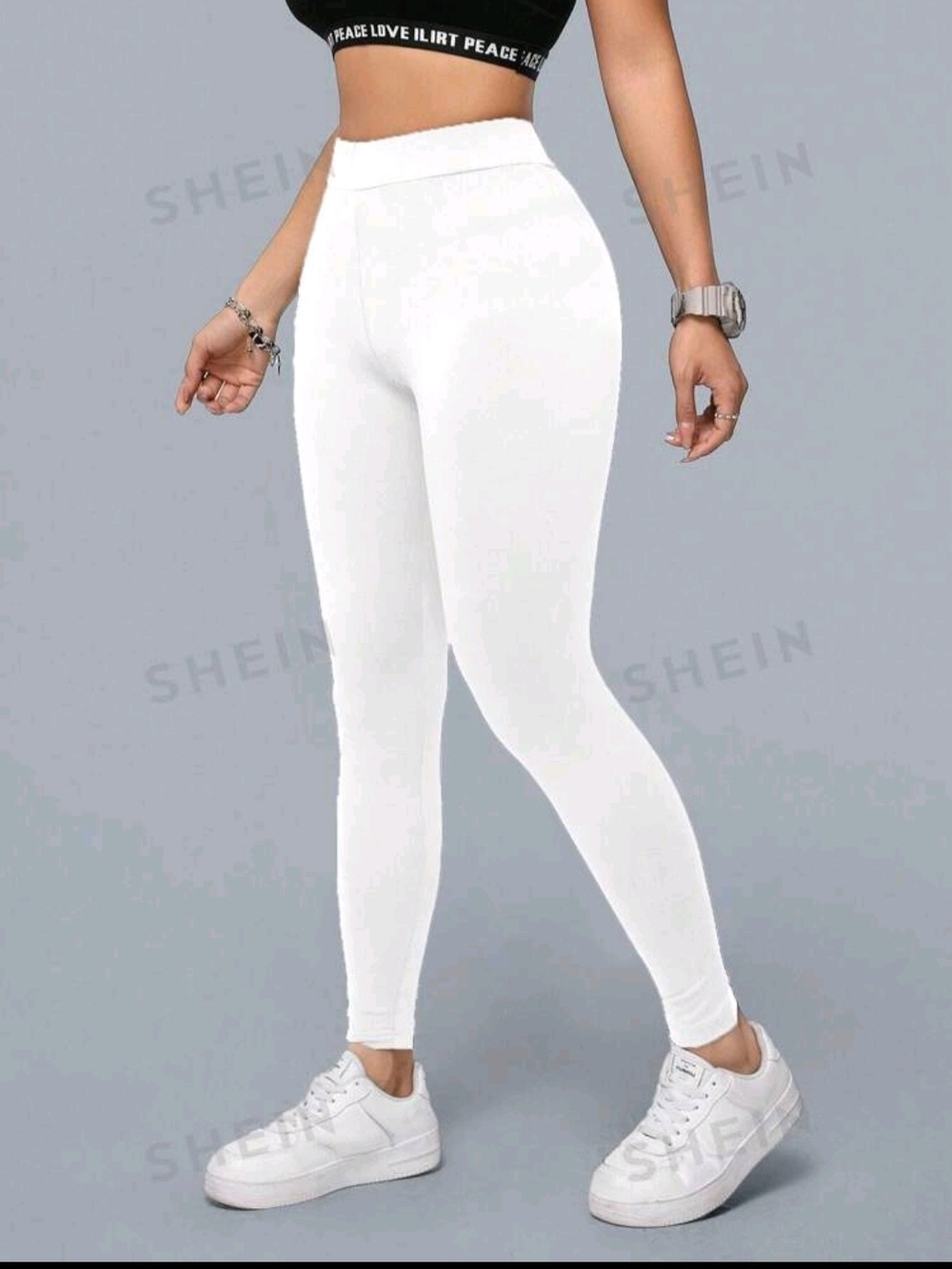 Womens White High-Waist Slim Jeggings